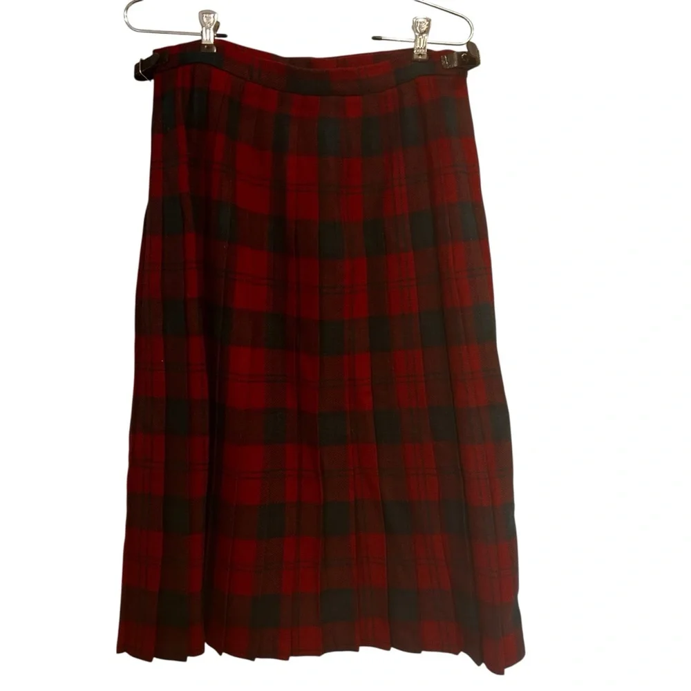 Clan laird skirt kilt womens size 8/10 vintage set 2 red green blue ivory multi - Picture 2 of 15